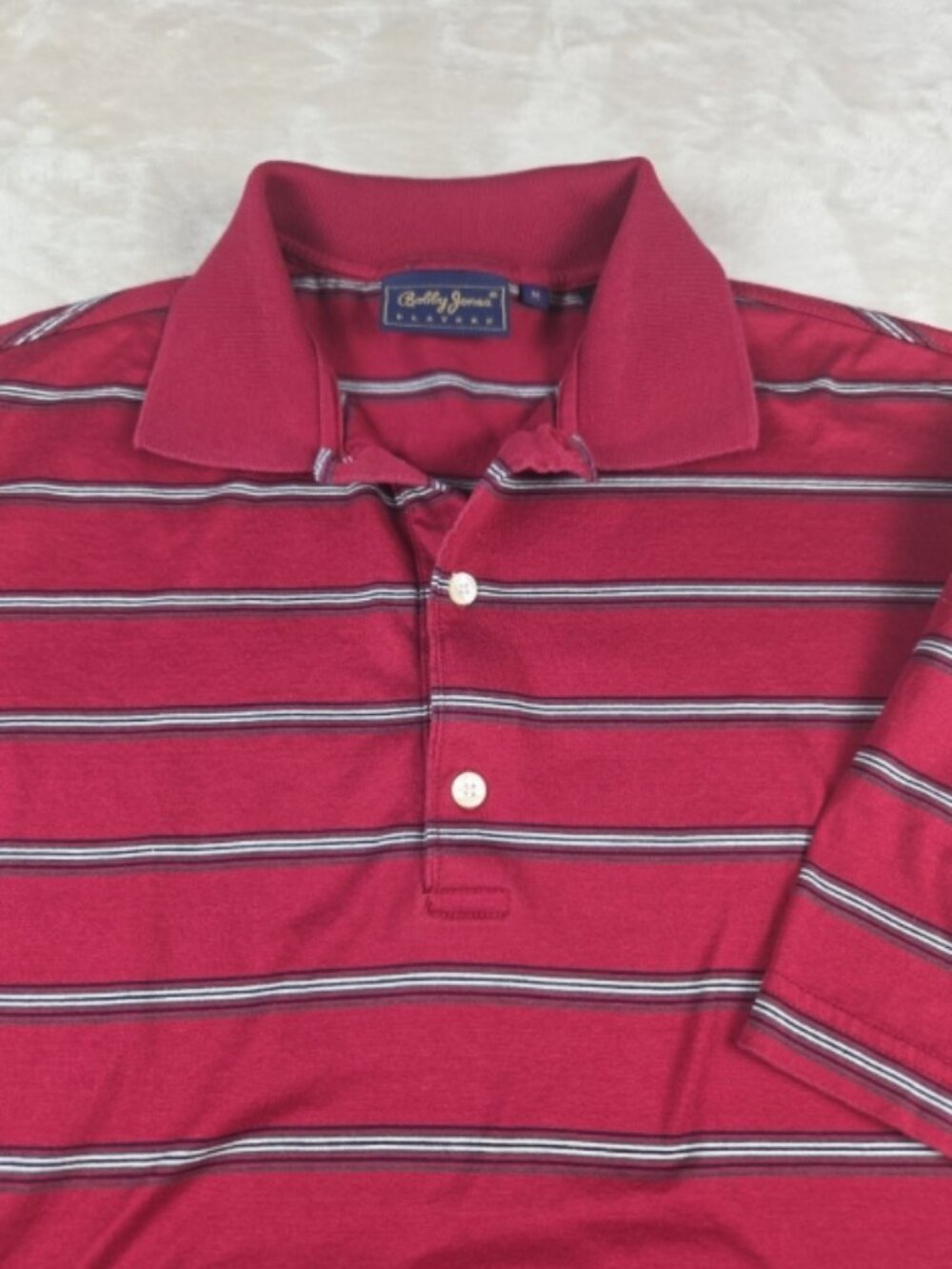 Bobby Jones Players Red Striped Golf Polo Shirt Men's Medium